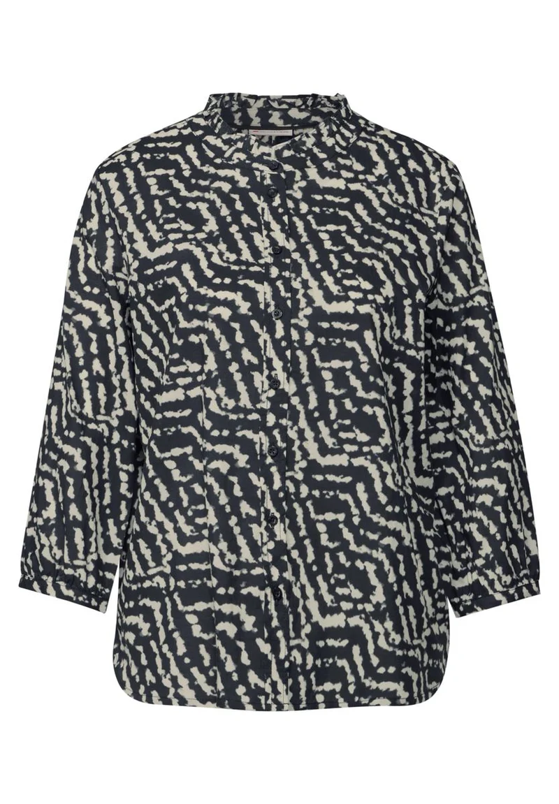 Print-Bluse mit Rüschen