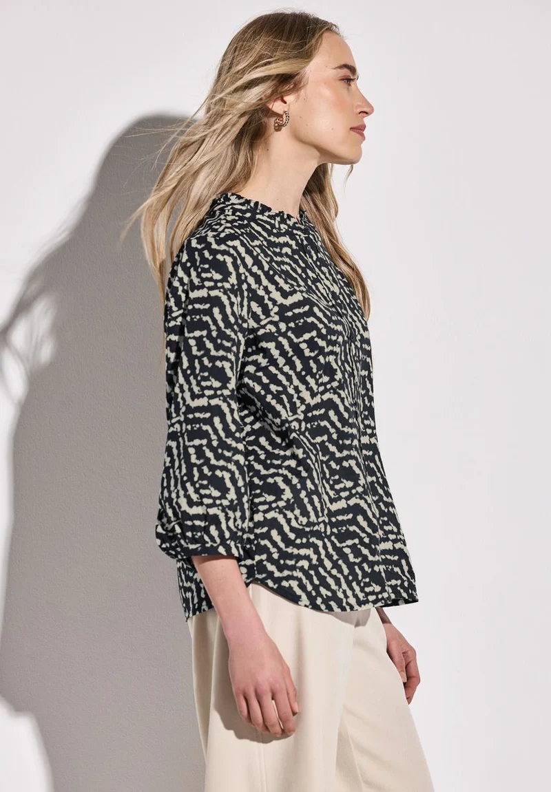 Print-Bluse mit Rüschen