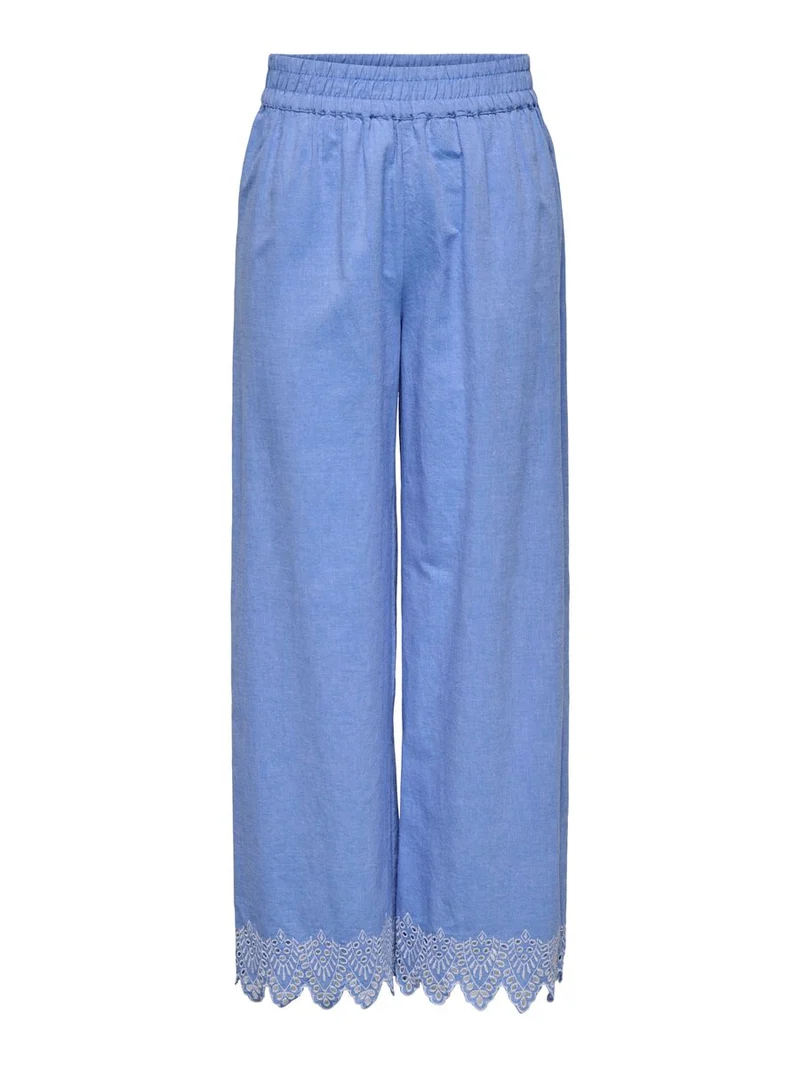 ONLPAULA TULUM EMB PULL-UP PANT WVN