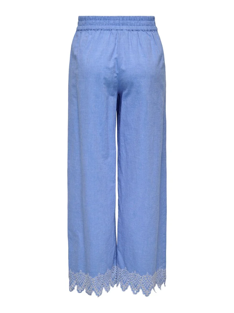 ONLPAULA TULUM EMB PULL-UP PANT WVN