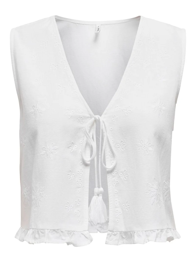 ONLJAKIRI LINEN S/L EMB VEST PTM