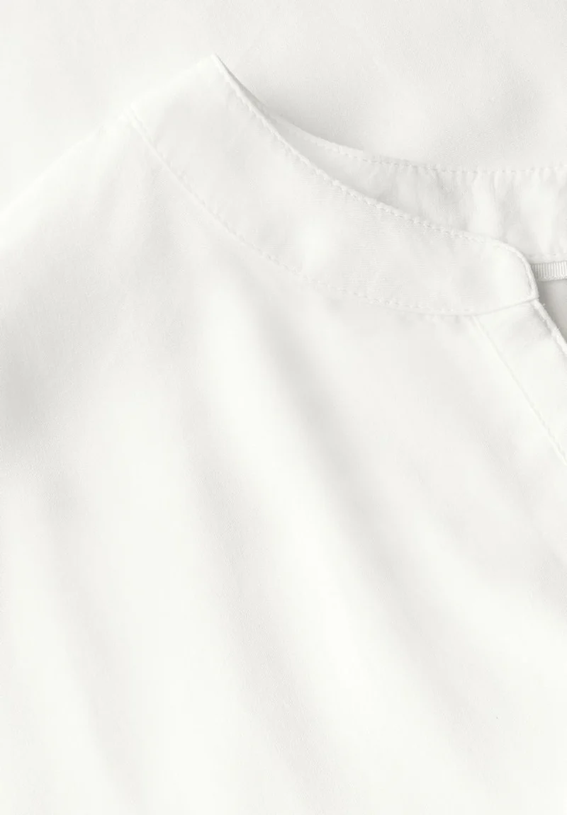 Split Neck Bluse in Unifarbe