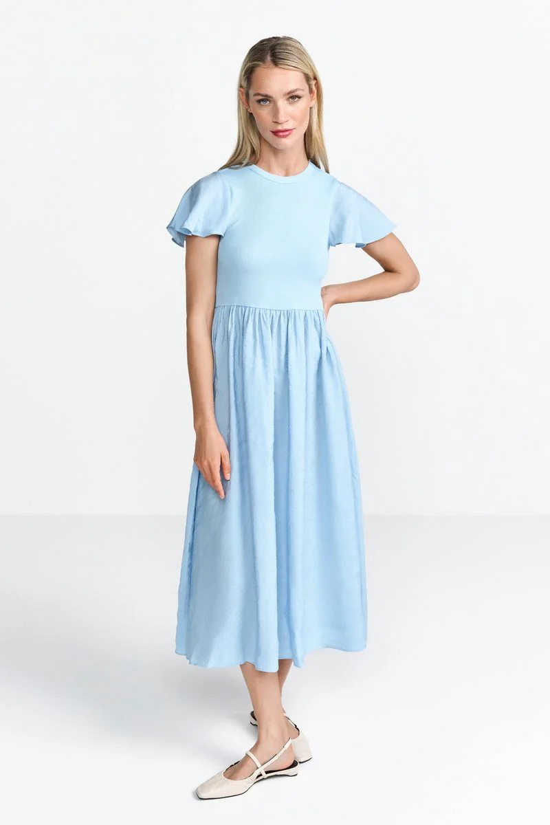 MatMix Dress with Volant Sleeves
