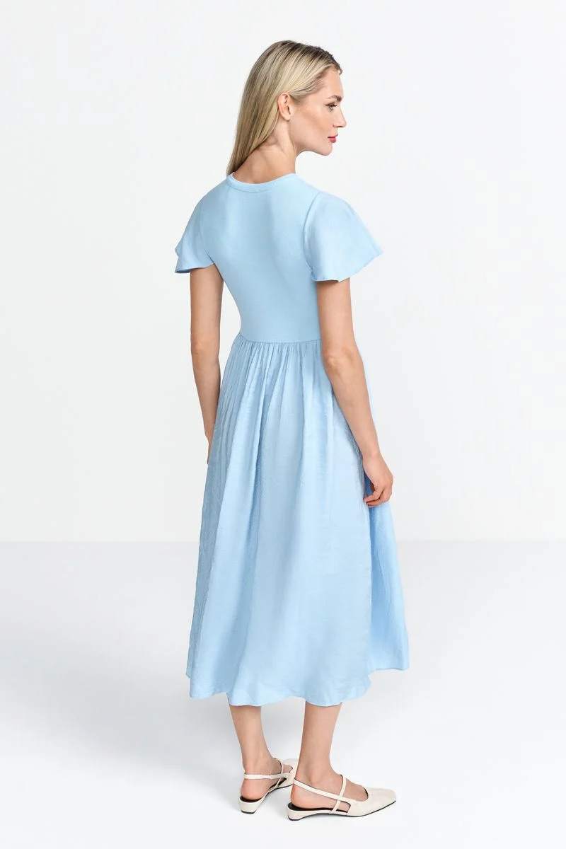 MatMix Dress with Volant Sleeves