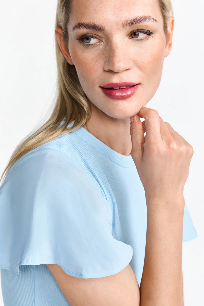 MatMix Dress with Volant Sleeves