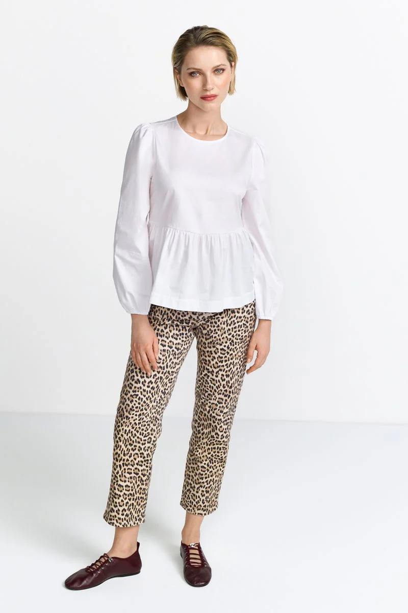 Cotton blouse with peplum Sustainable