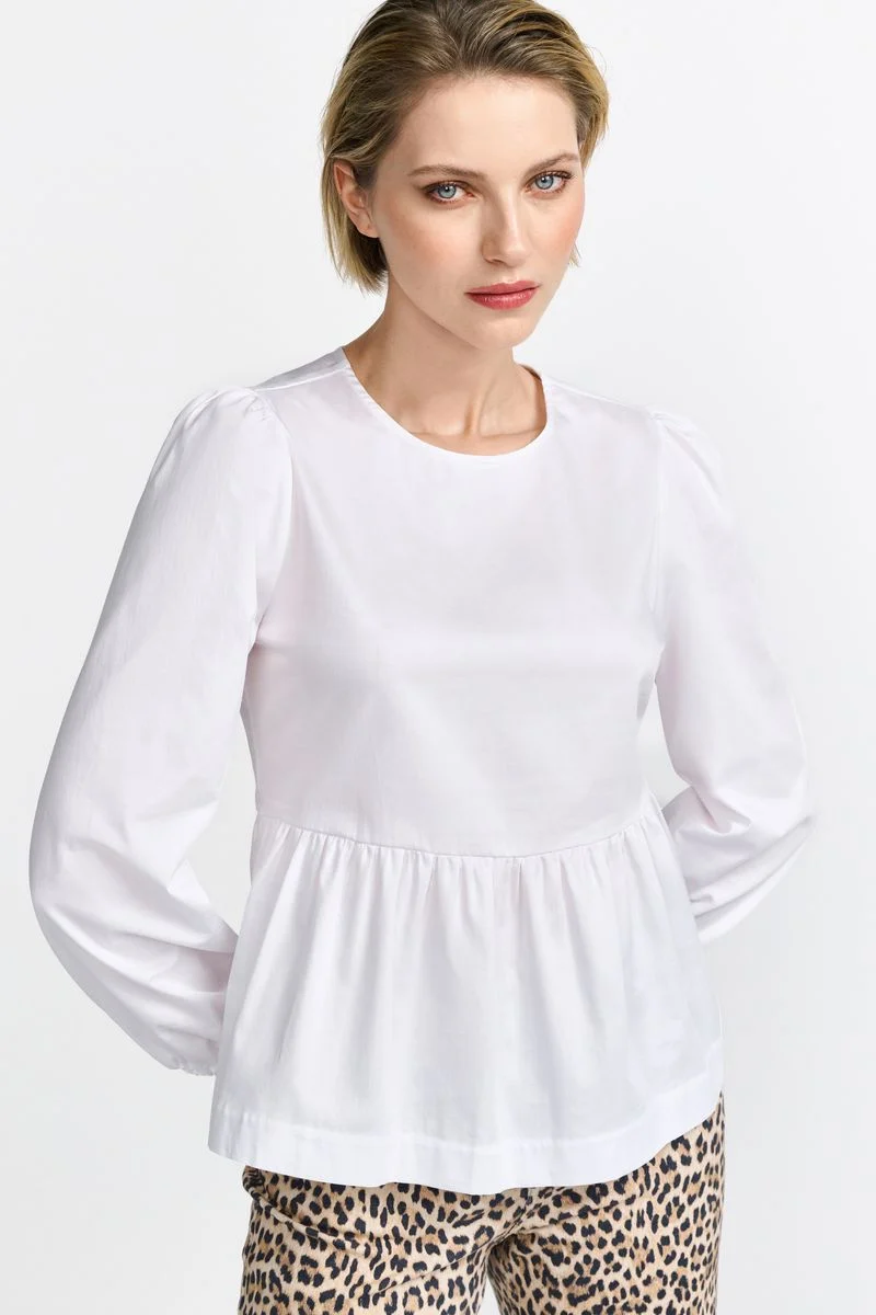 Cotton blouse with peplum Sustainable