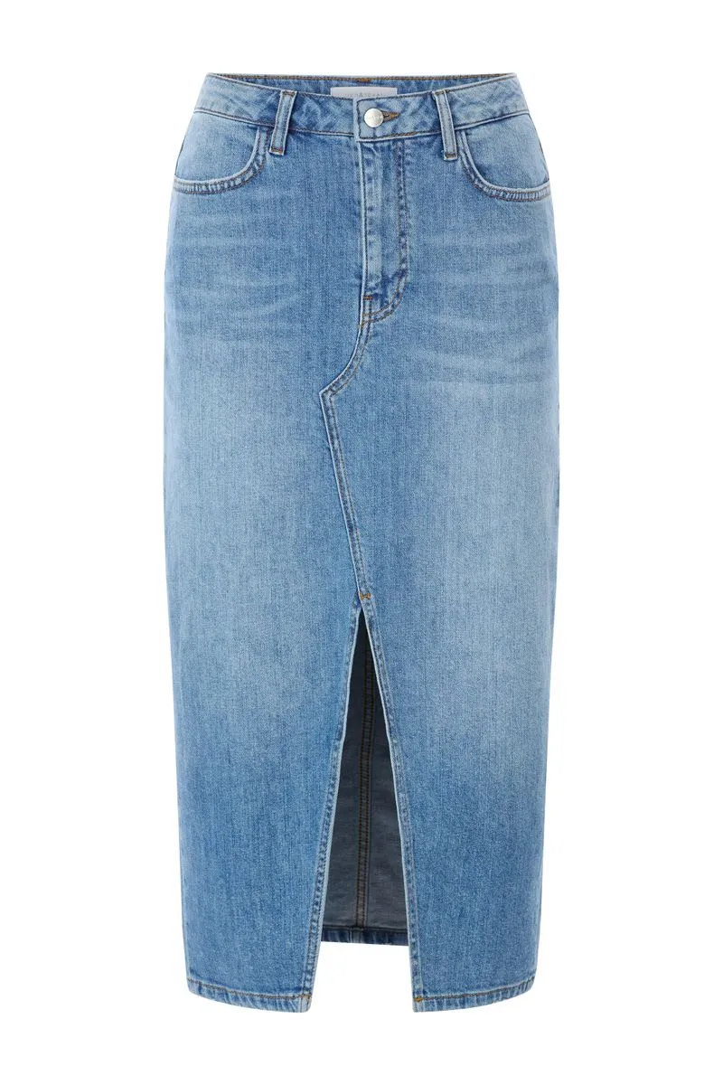 Blue denim skirt