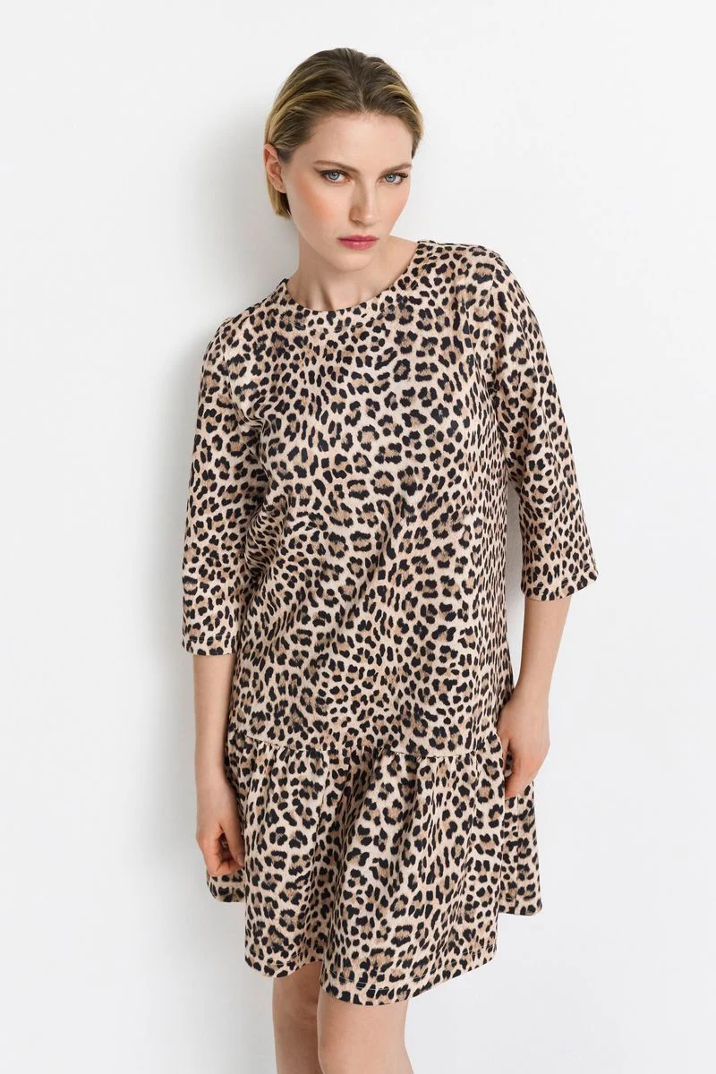 Printed scuba mini dress Recycled