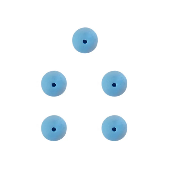 Strapazierfähige Silikonperlen 12 mm, 5 Stück, 298 Blau