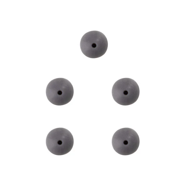 Durable Silikonperlen 12 mm, 5 Stück, 004 Grau