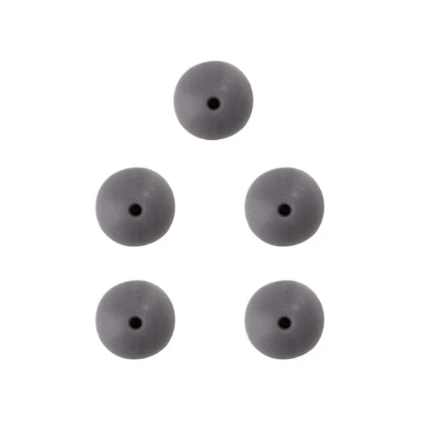 Durable Silikonperlen 15 mm, 5 Stück, 004 Grau