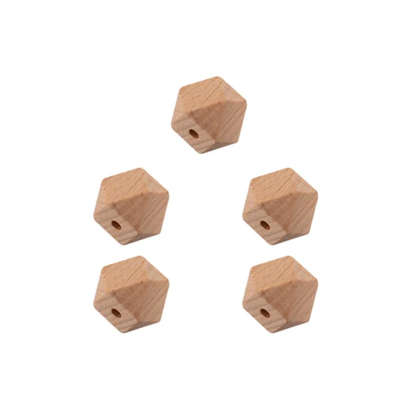 Durable Sechskantperlen aus Holz, 5 Stück, 10 mm