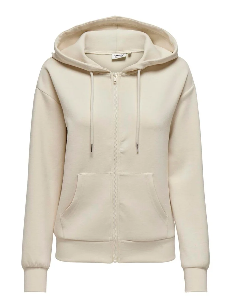 ONLFANCY L/S ZIP PEARL HOOD SWT