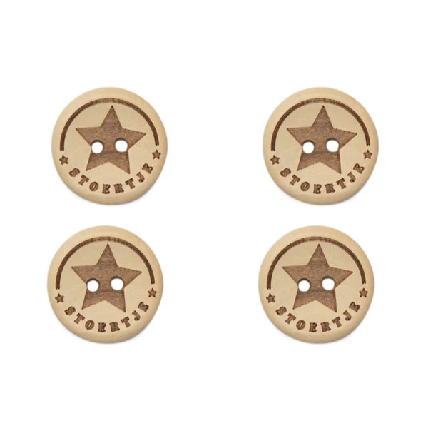 Durable Holzknöpfe „Stoertje“, 20 mm, 4 Stück