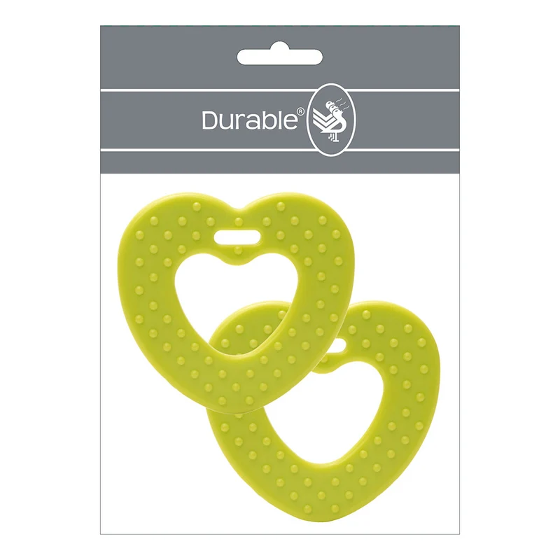 Durable Beißring Herz mit Noppen 567 Grün