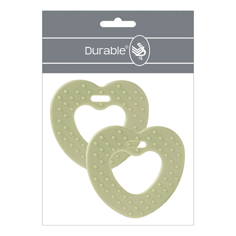 Durable Beißring Herz mit Noppen 369 Pastellgrün