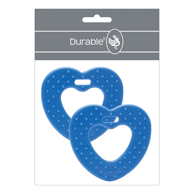 Durable Beißring Herz mit Noppen 296 Blau