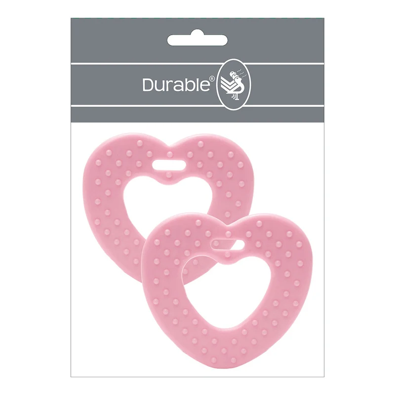 Durable Beißring Herz mit Noppen 749 Pink