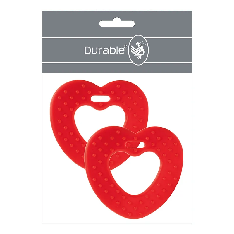Durable Beißring Herz mit Noppen 722 Rot
