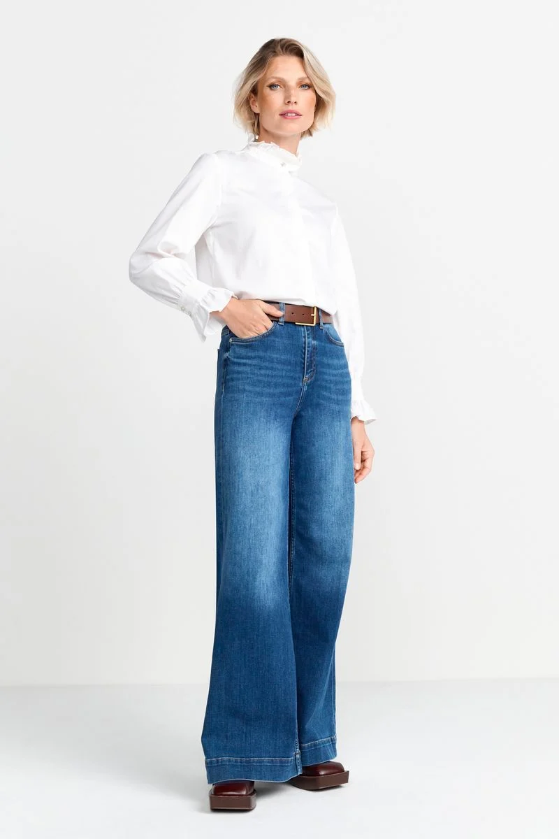 Cotton ruffle blouse organic