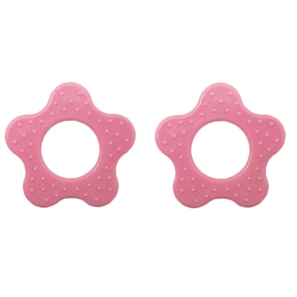 Robuster Beißring „Blume mit Noppen“ 725 Pink