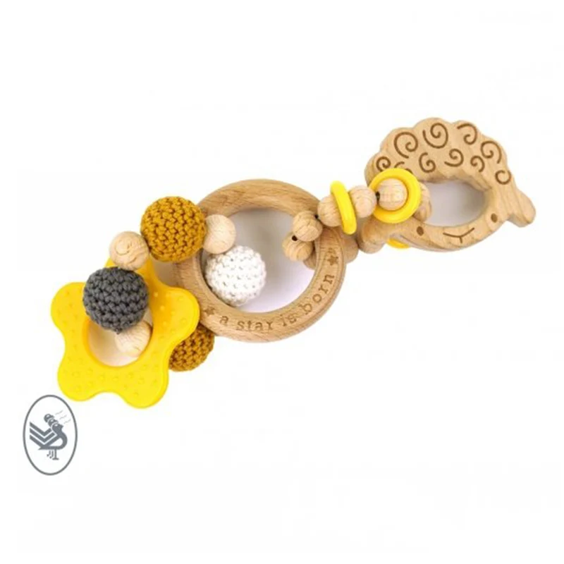 Robuster Beißring „Blume mit Noppen“ 725 Pink