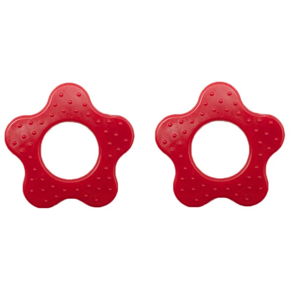 Robuster Beißring „Blume“ mit Noppen 722 Rot