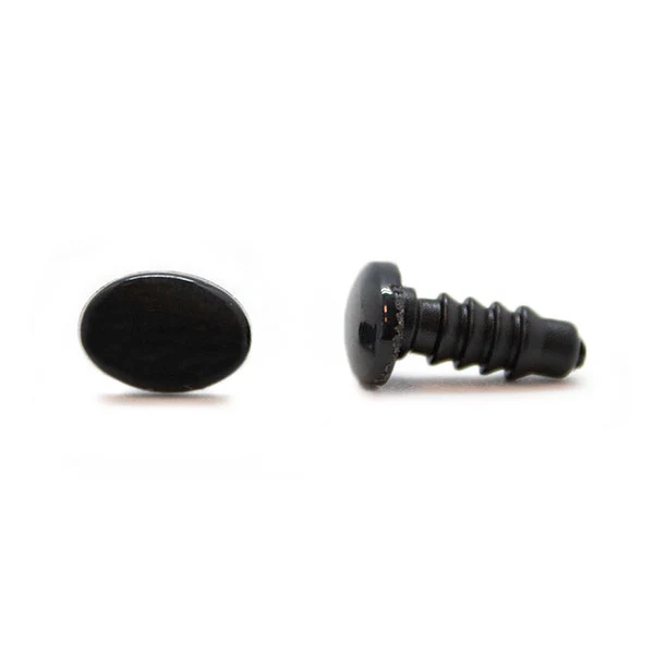 Sicherheitsaugen, oval, Schwarz, 5 Paar, 6 mm