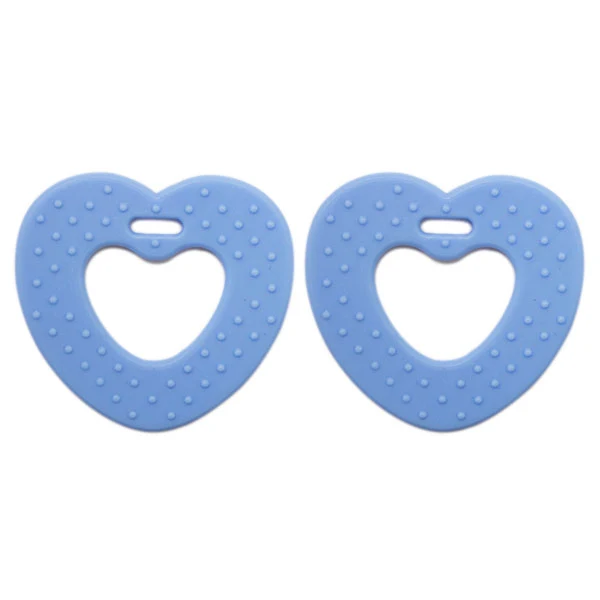 Go Handmade Herzchen-Beißringe 14 Babyblau
