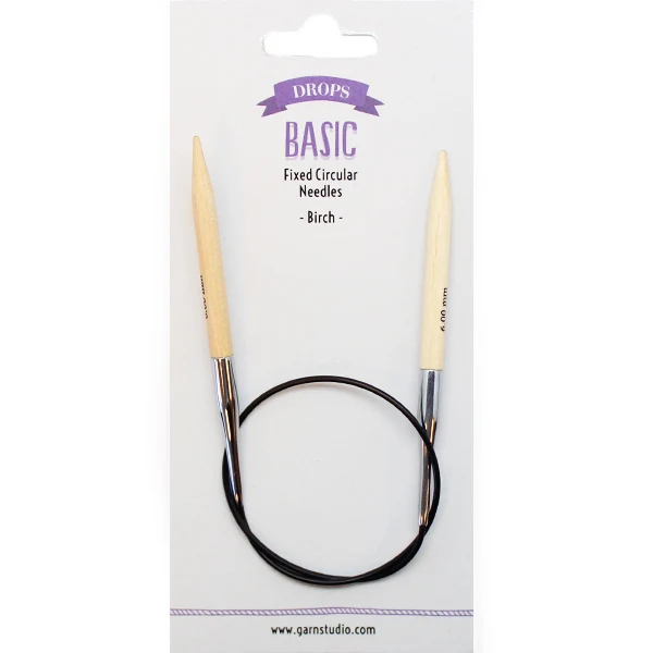 DROPS Basic Rundstricknadeln aus Holz, 40 cm, 6 mm