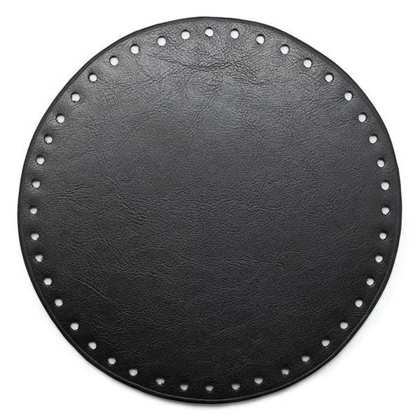 Go Handmade Lederboden, rund, Schwarz, 20 cm