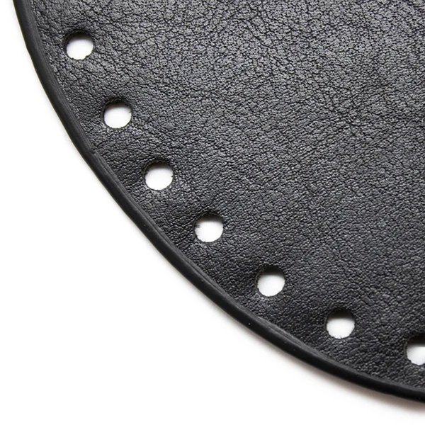 Go Handmade Lederboden, rund, Schwarz, 20 cm