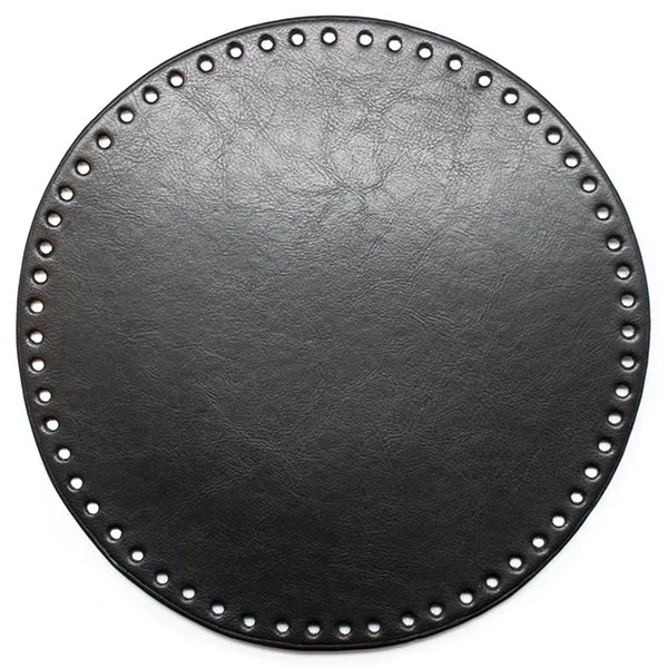 Go Handmade Lederboden, rund, Schwarz, 25 cm