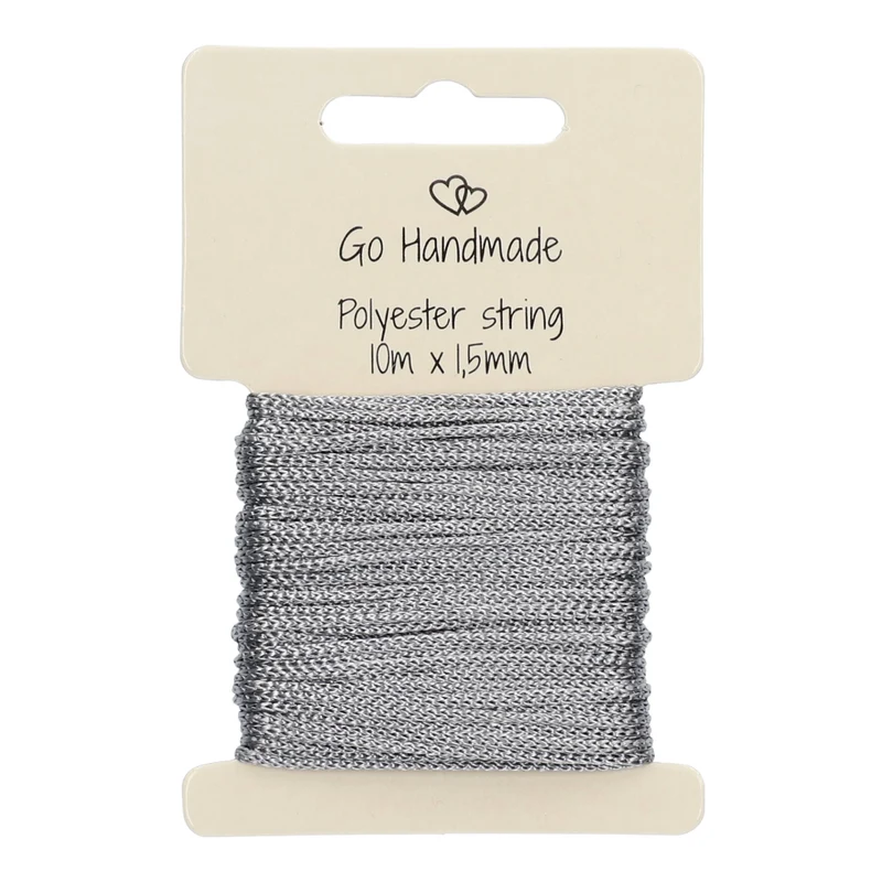 Go Handmade Polyester-Kordel 3 Grau