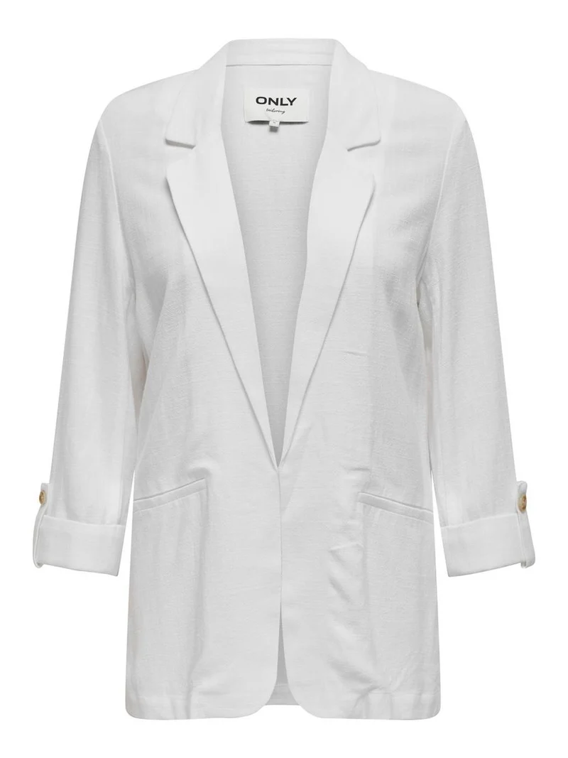 ONLSIESTA 3/4 OPEN LINEN BL BLAZER TLR