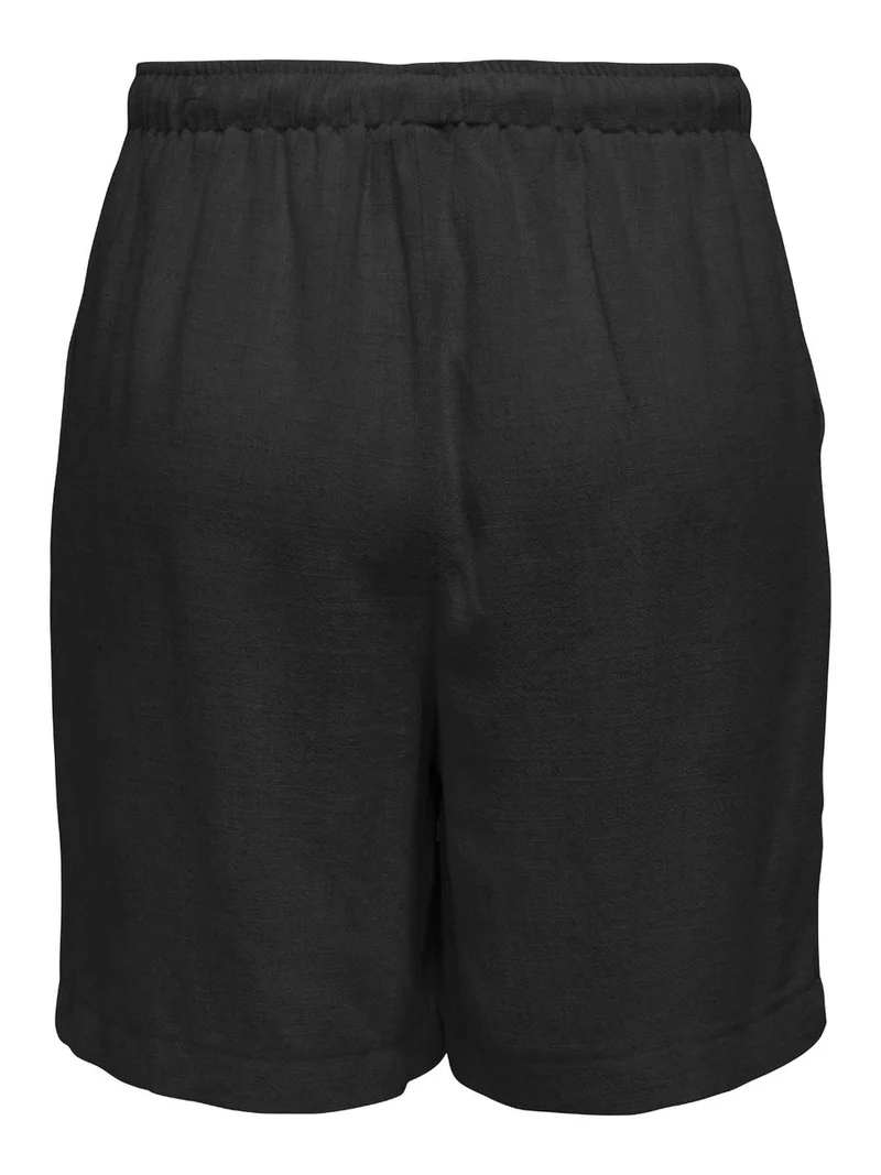 ONLSIESTA MW PULL-UP LINEN BL SHORTS PNT