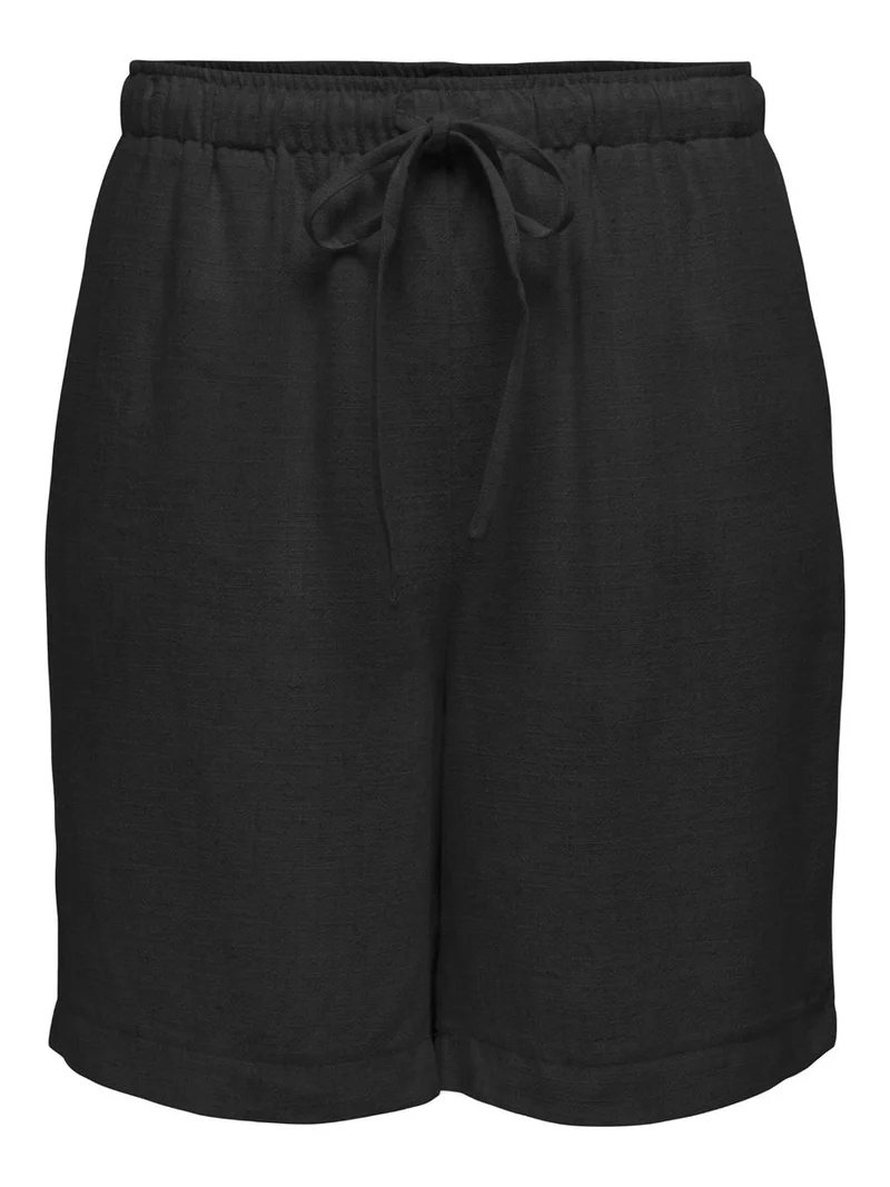 ONLSIESTA MW PULL-UP LINEN BL SHORTS PNT