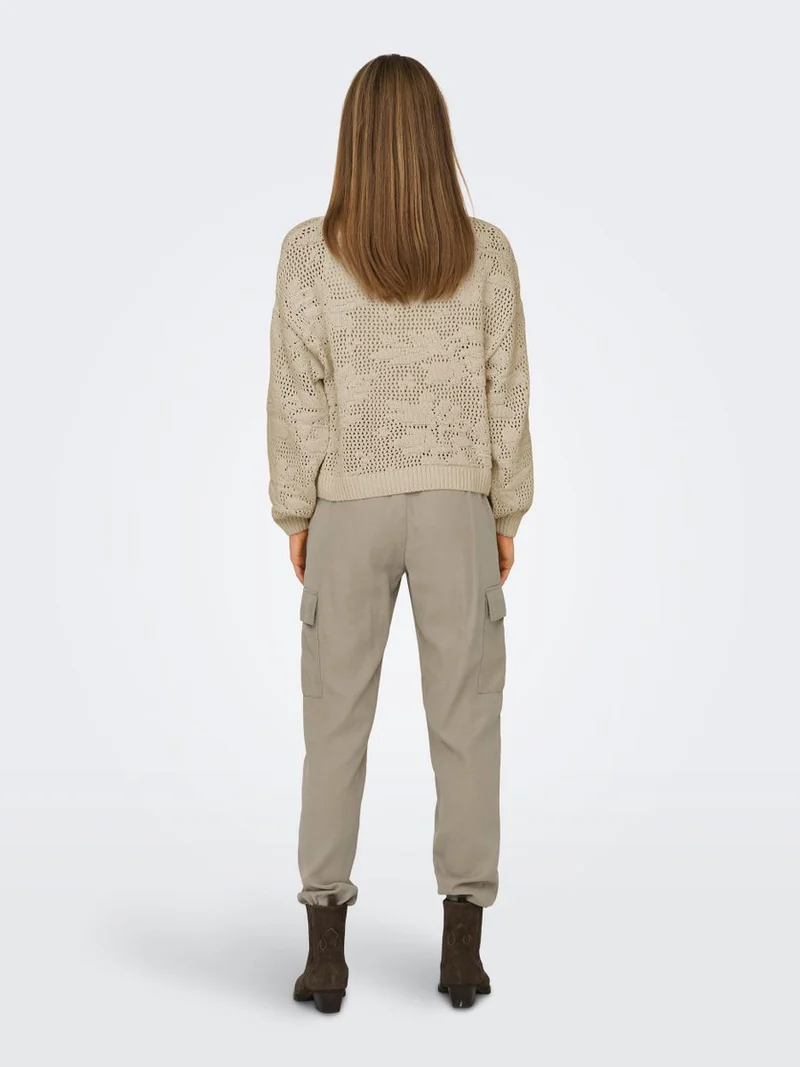 ONLCILLE LIFE LS STRUCTURE O-NECK CC KNT