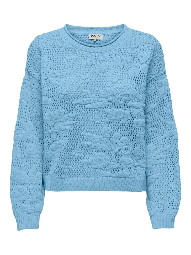 ONLCILLE LIFE LS STRUCTURE O-NECK CC KNT