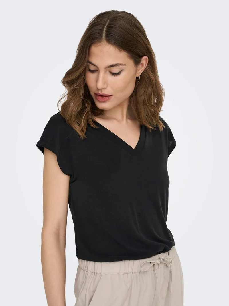 ONLFREE LIFE S/S MOD.V-NECK TOP JRS NOOS