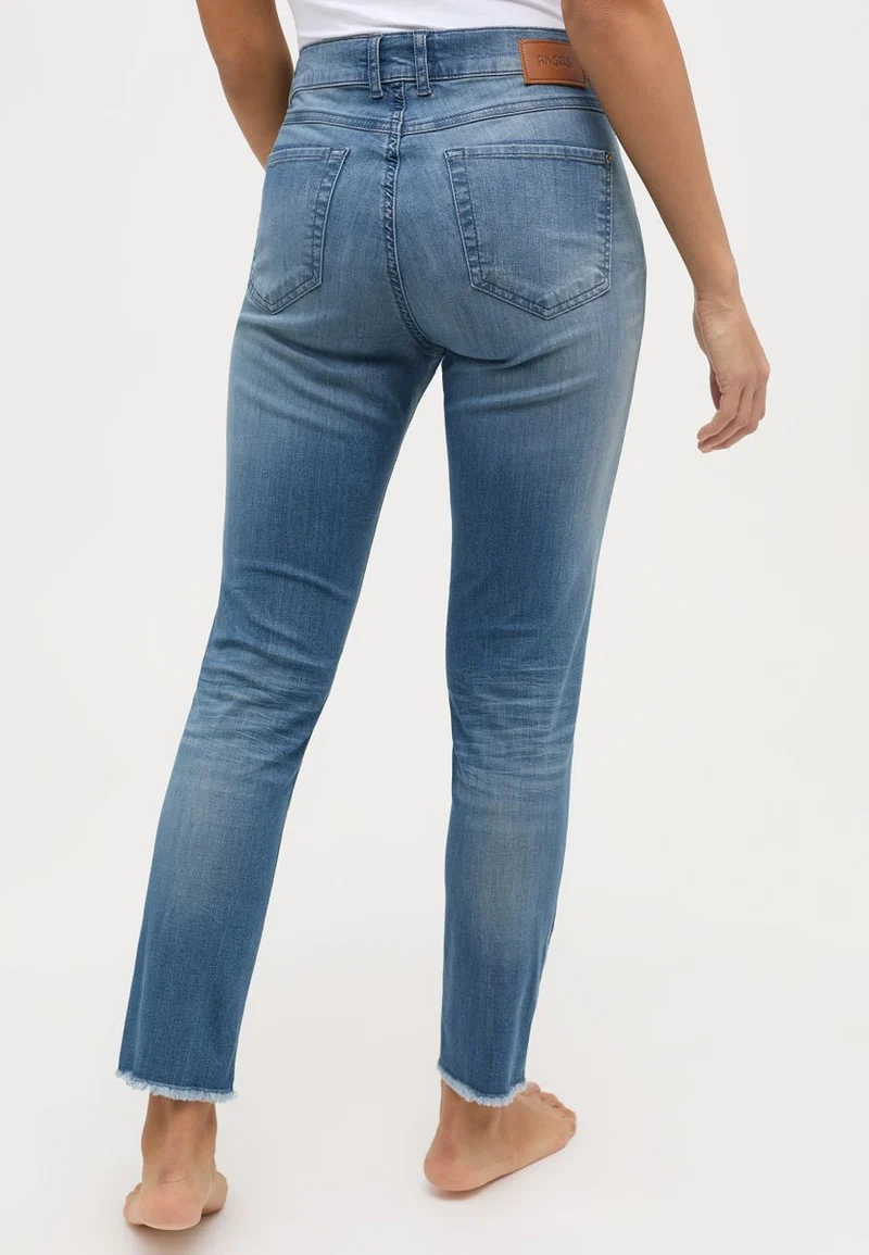 SKINNY ANKLE ZIP FRINGE