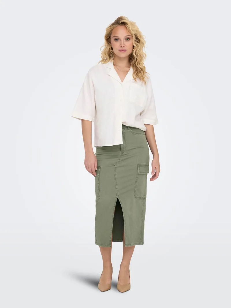 ONLLOLA HW CARGO LONG SLIT SKIR PNT NOOS