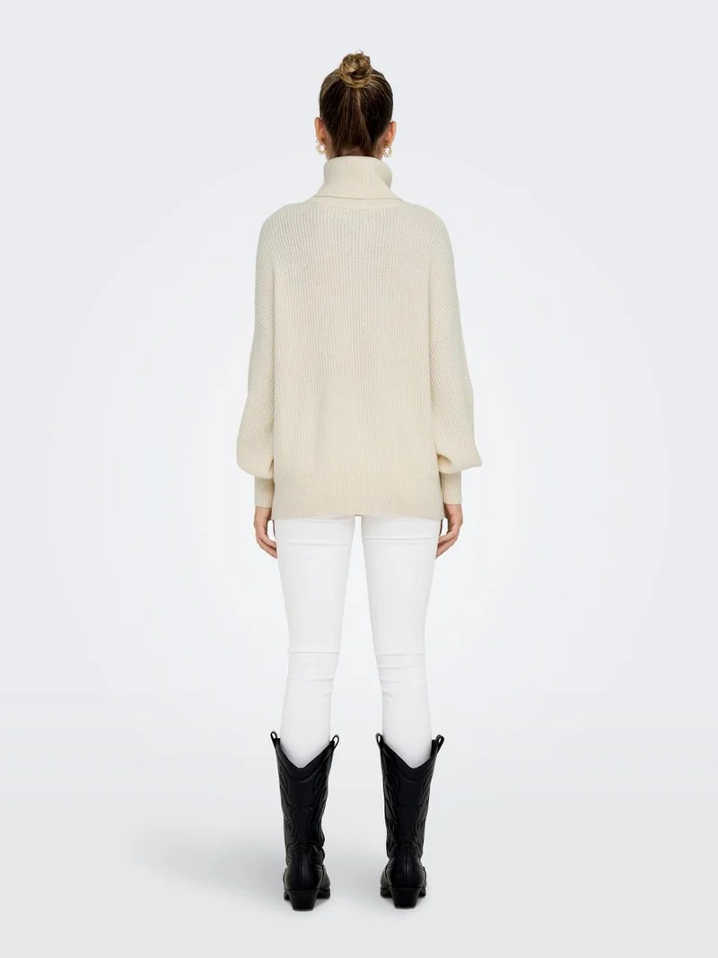ONLKATIA LS RIB ROLL NECK CC KNT