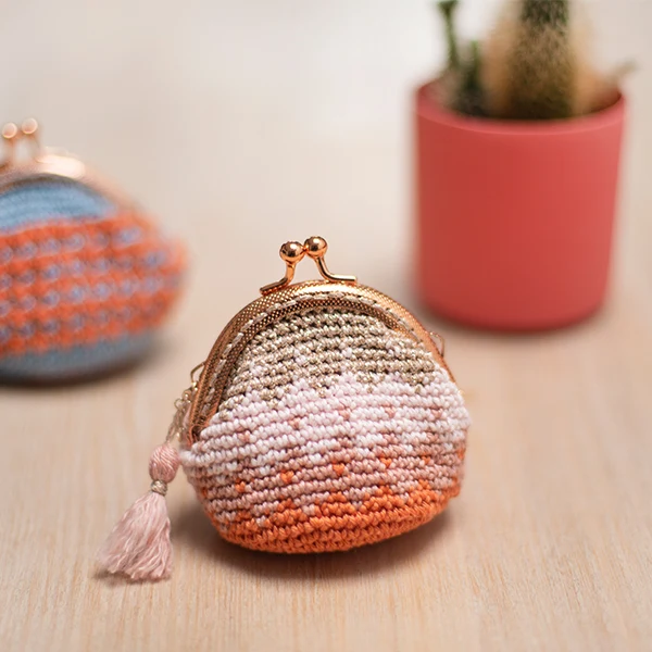 Wollplatz Rosé Geldbörse „Knip“ 7 cm