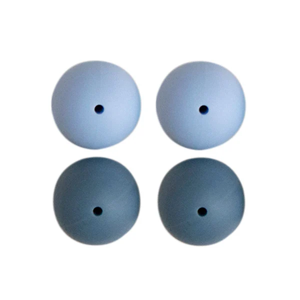 Go Handmade Silikonperlen, 4 Stück, 23, Blau-Mix