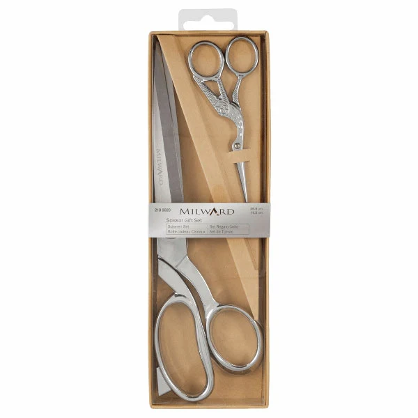 Milward-Set: Stoffschere (25,5 cm) & Stickschere (11,5 cm) – Silber