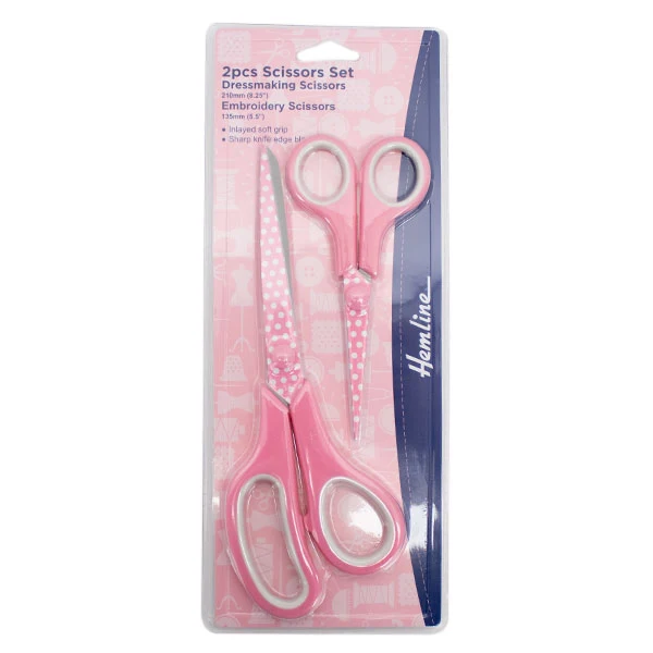 Hemline-Set: Stoffschere (21 cm) & Stickschere (13,5 cm) – Pink