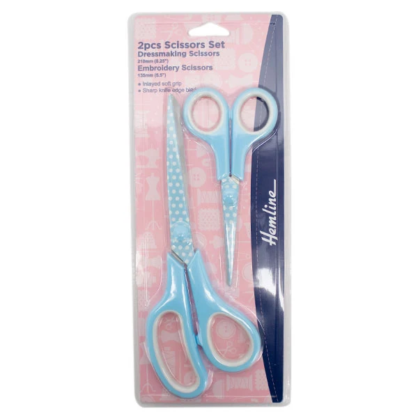 Hemline-Set: Stoffschere (21 cm) & Stickschere (13,5 cm) Blau