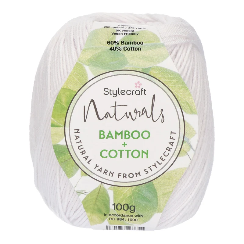 Stylecraft Naturals – Bamboo + Cotton DK 7127 Chalk
